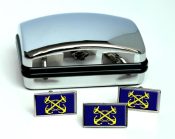 Royal Naval Supply and Transport Service Rectangle Cufflink and Tie Pin Set