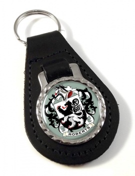 Roberts Coat of Arms Leather Key Fob