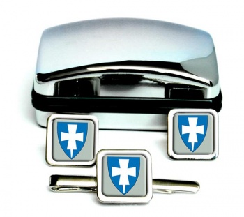 Rogaland (Norway) Square Cufflink and Tie Clip Set