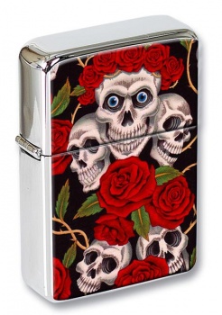 Rose skull Flip Top Lighter