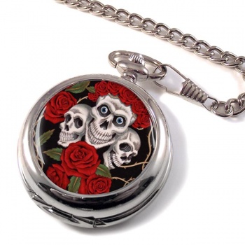 Rose skull Pocket Watch