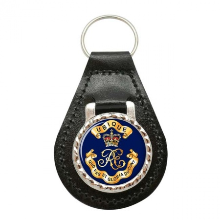 Corps of Royal Engineers (RE) Cypher, British Army Leather Key Fob