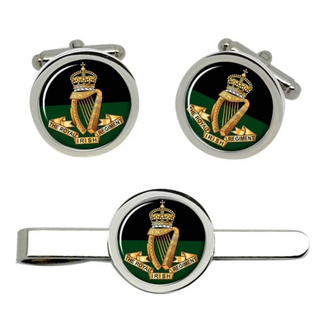Royal Irish Regiment (1684-1922), British Army Cufflinks and Tie Clip Set