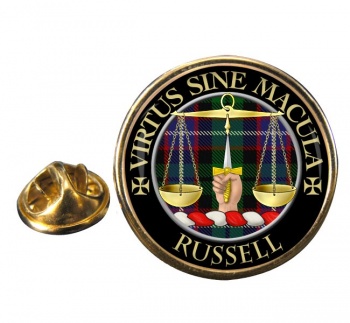 Russell Scottish Clan Round Pin Badge