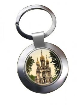 Russian Orthodox Church of Saint Elizabeth in Wiesbaden Chrome Key Ring
