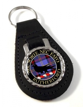 Rutherford Scottish Clan Leather Key Fob