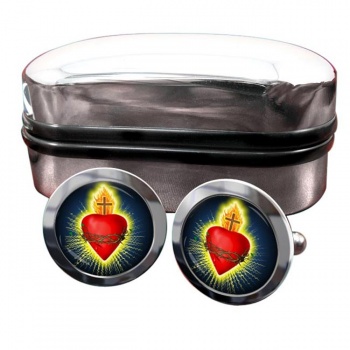 Sacred Heart Round Cufflinks