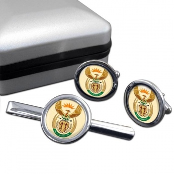 Crest (South Africa) Round Cufflink and Tie Clip Set