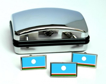 Sakha Republic Flag Cufflink and Tie Pin Set