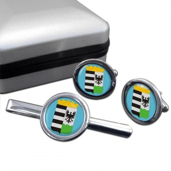 Salgotarjan Round Cufflink and Tie Clip Set