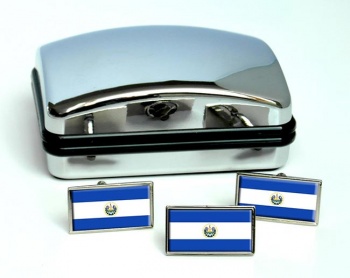 El Salvador Flag Cufflink and Tie Pin Set
