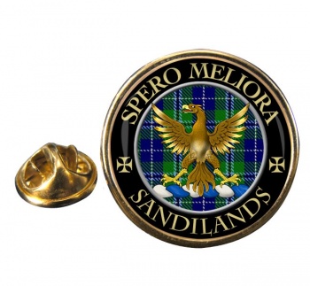 Sandilands Scottish Clan Round Pin Badge
