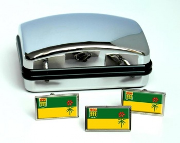 Saskatchewan (Canada) Flag Cufflink and Tie Pin Set