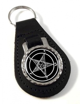 Satanic Pentagram Leather Key Fob