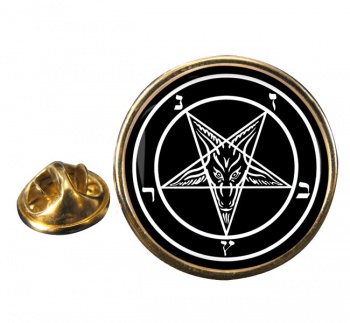 Satanic Pentagram Round Pin Badge