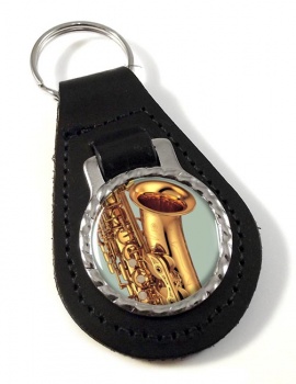 Saxophone Leather Key Fob