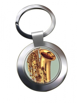 Saxophone Chrome Key Ring