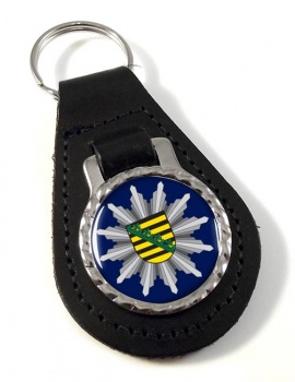 Polizei Sachsen Leather Key Fob