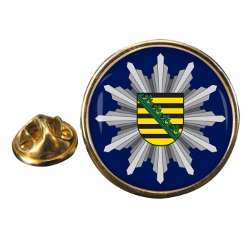 Polizei Sachsen Round Pin Badge