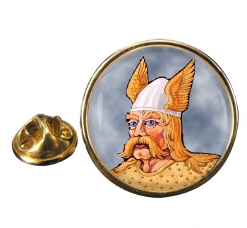 Saxon Warrior Round Pin Badge