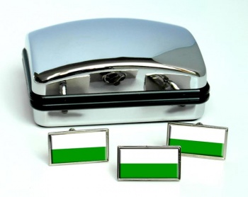 Sachsen Saxony (Germany) Flag Cufflink and Tie Pin Set