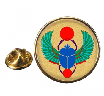 Egyptian Scarab Beetle Round Pin Badge