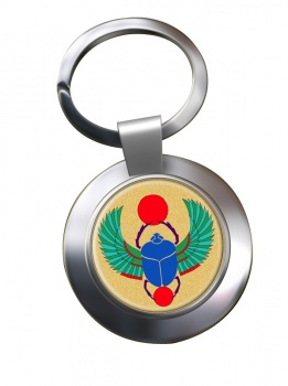 Egyptian Scarab Beetle Chrome Key Ring