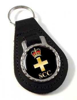 SCC First Aid Leather Key Fob