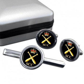 SCC Physical Training Round Cufflink and Tie Clip Set