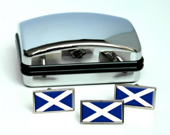 Scotland (Dark) Flag Cufflink and Tie Pin Set