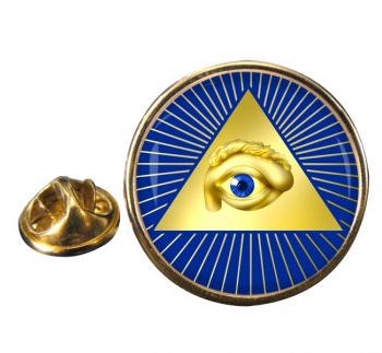 Eye of Providence (All Seeing Eye of God) Round Pin Badge