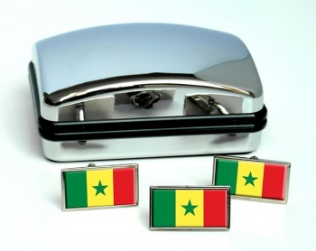 Senegal Flag Cufflink and Tie Pin Set