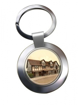 Shakespeare's Birthplace Stratford-upon-Avon Chrome Key Ring