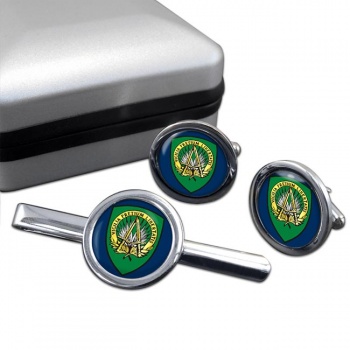 Supreme Headquarters Allied Powers Europe SHAPE Round Cufflink and Tie Clip Set