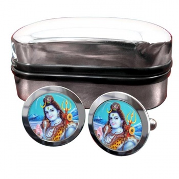 Lord Shiva Round Cufflinks