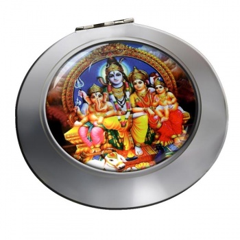 Shiv Family Portrait Chrome Mirror