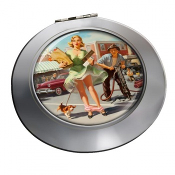 Shopper's Dilemma Pin-up Round Mirror