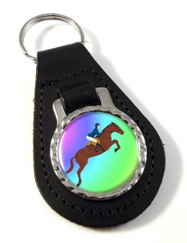 Show Jumper Leather Key Fob