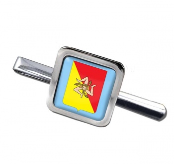 Sicily Sicilia (Italy) Square Tie Clip