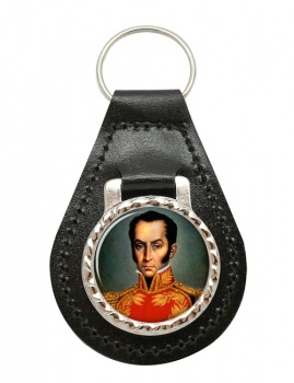 Simon Bolivar Leather Key Fob