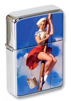 Sitting Pretty Pin-up Girl Flip Top Lighter