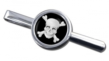 Skull and Crossbones Jolly Roger Round Tie Clip