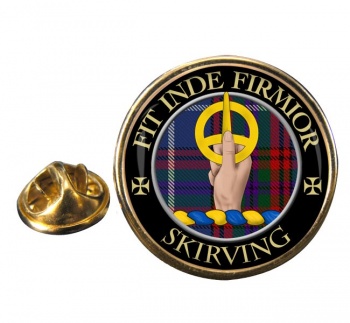 Skirving Scottish Clan Round Pin Badge