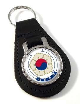 South Korea Crest Leather Key Fob