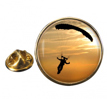 Parachuting Round Pin Badge