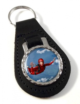 Skydiving Leather Key Fob