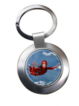 Skydiving Chrome Key Ring