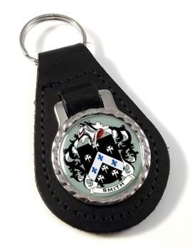 Smith England Coat of Arms Leather Key Fob