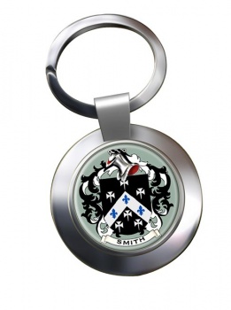 Smith England Coat of Arms Chrome Key Ring