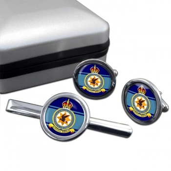 School of Maritime Reconnaissance (Royal Air Force) Round Cufflink and Tie Clip Set